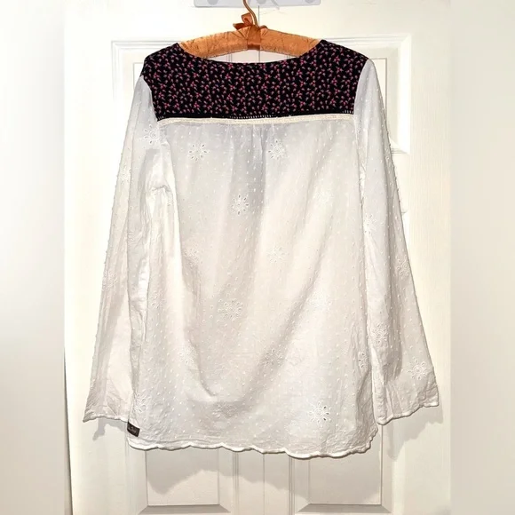 MATILDA JANE Snow Globe Tunic White Embroidered Swiss Dot Top Size S - Picture 2 of 11